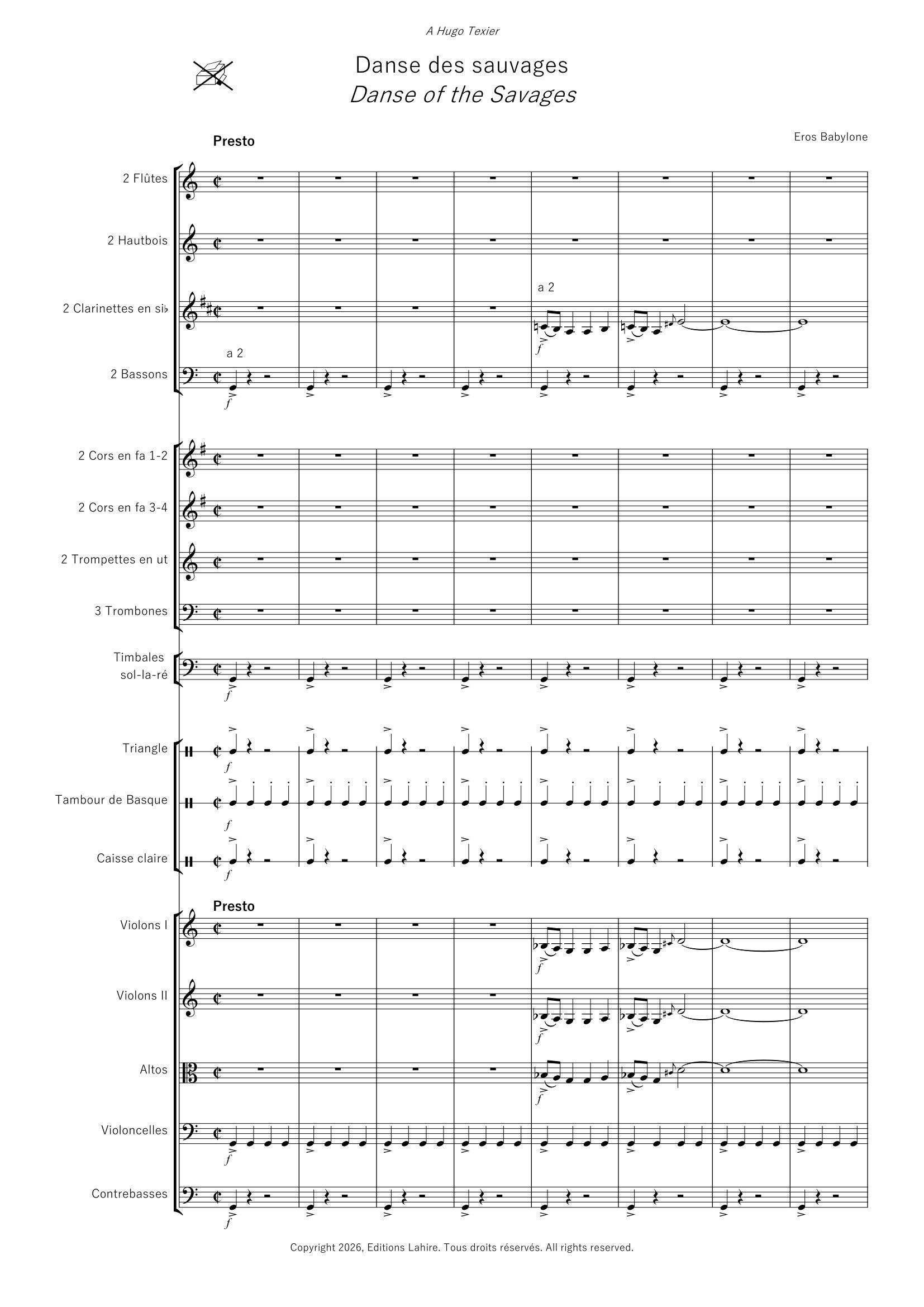 BABEL FANTAISIE - 3. Danse des sauvages, 27 pages (IV+23) (v.o)