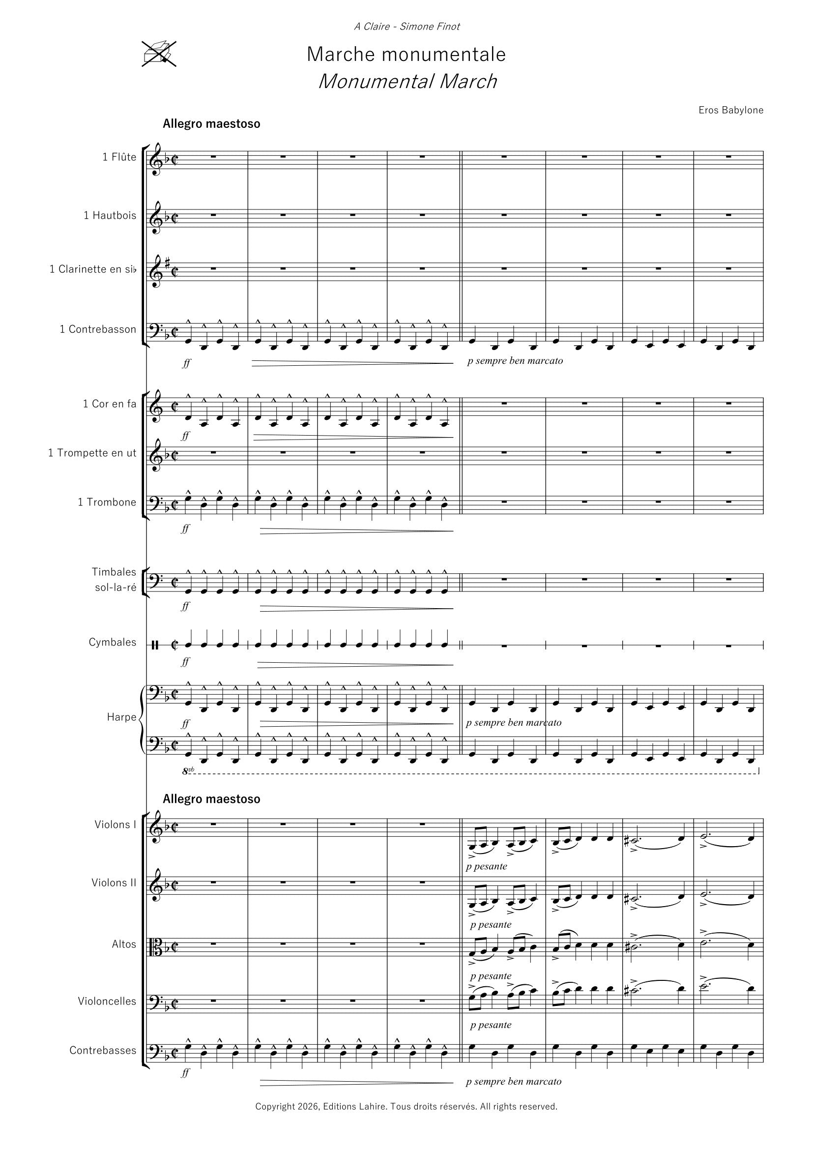 BABEL FANTAISIE - 6. Marche monumentale, 23 pages (IV+19) (v.oc)