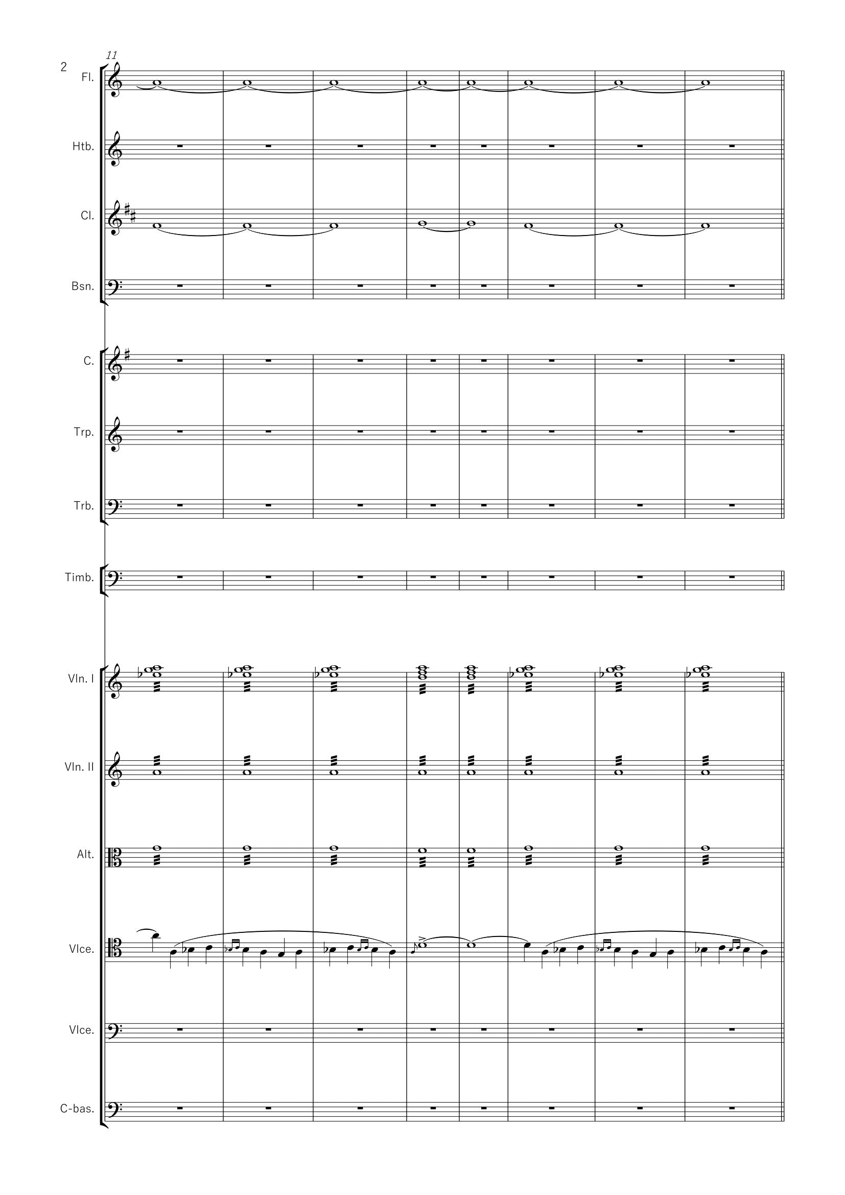 LA NUIT DU DESTIN - Pour orchestre de chambre, 41 pages, (IV+37)
